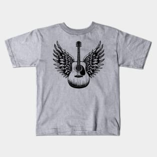 Acoustic Guitar with Wings - Six-String Strumming Kids T-Shirt